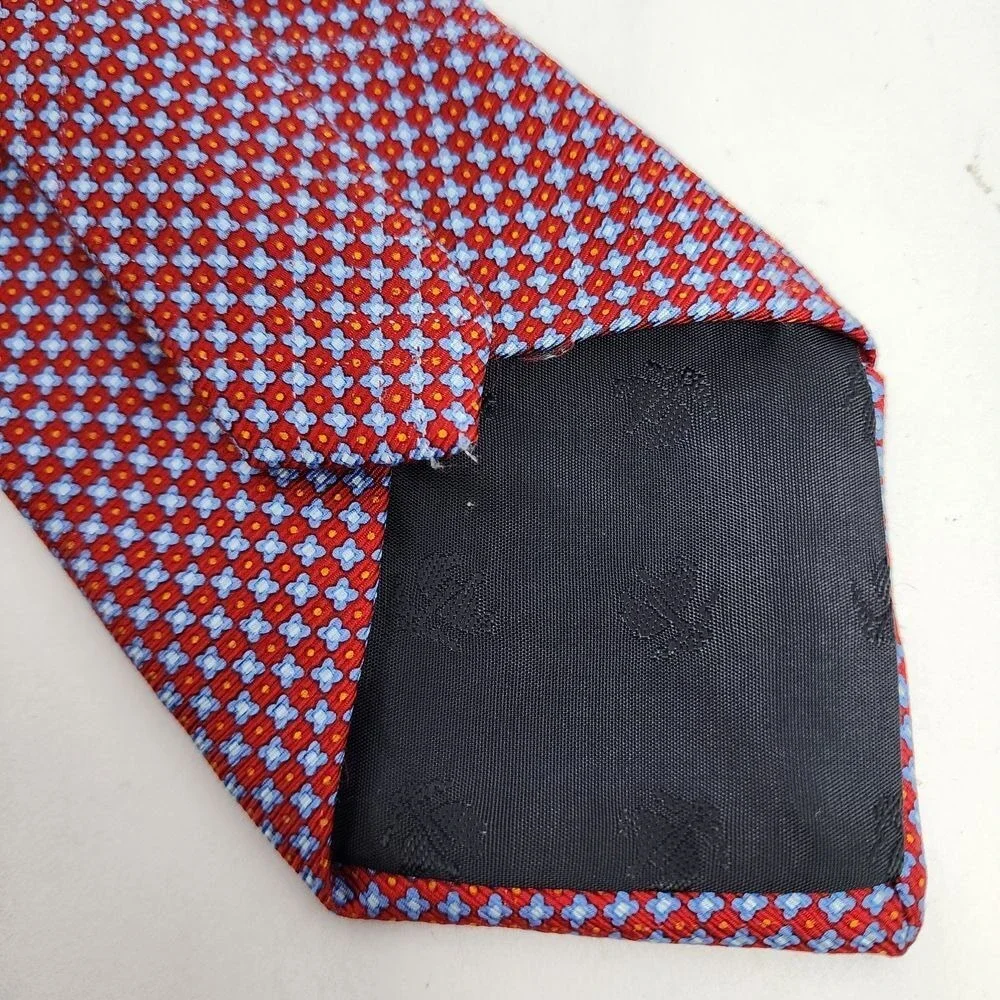 Brooks Brothers 346‎ Tie Pure Silk Floral Red Blue